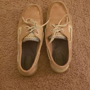 Blue sperry shoes